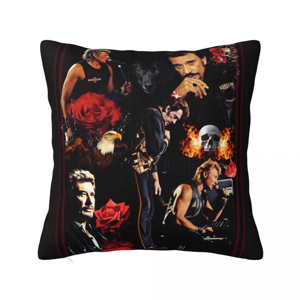 3D Printing Johnny Hallyday Rock Star Pillow Cover Morden Pillow Case For Sofa Bedroom Home Decor Cushion Cover Soft Pillowcases