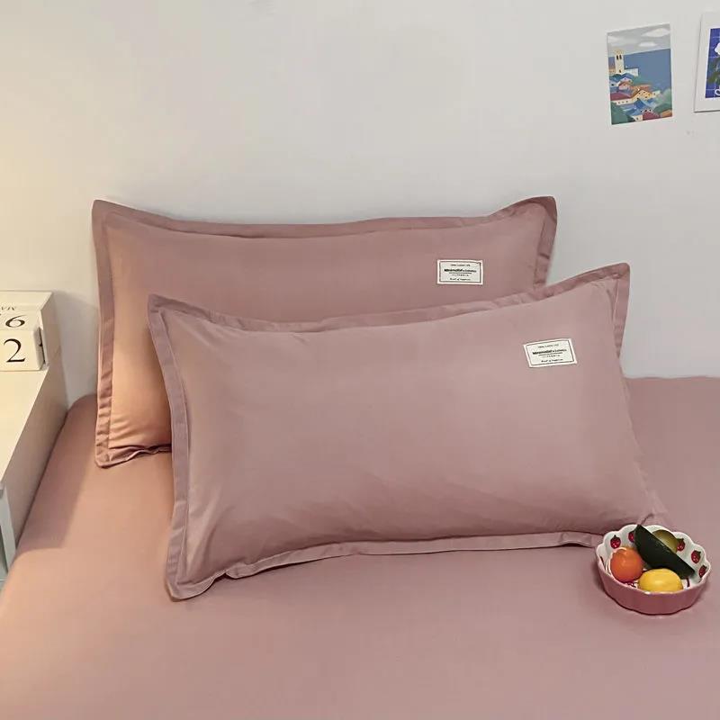 

Японская наволочка из стираного хлопка, однотонная наволочка 48*74 см, одна пара в упаковке розовый