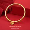 Ancient Style Gold-Plated Brass Bangle with Peanut & Lotus Pod Design – Jewelry Gift Bracelet