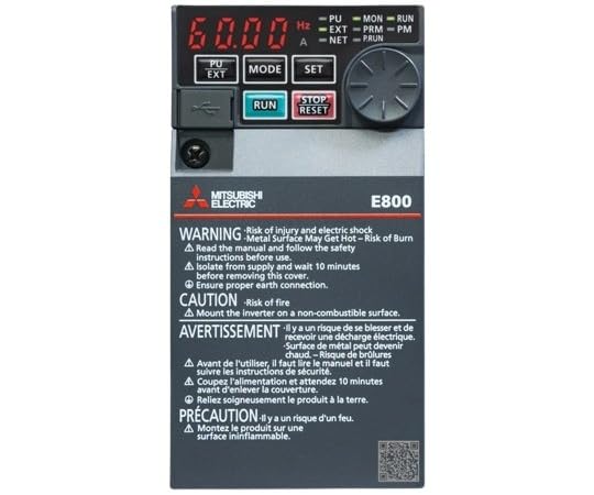 

Mitsubishi Electric FR-E820-0.75K-1 Smallest Class High Performance Inverter FREQROL-E800 Series Three-Phase 200V 0.75kW 0.75kW FR-E820-0.75K-1