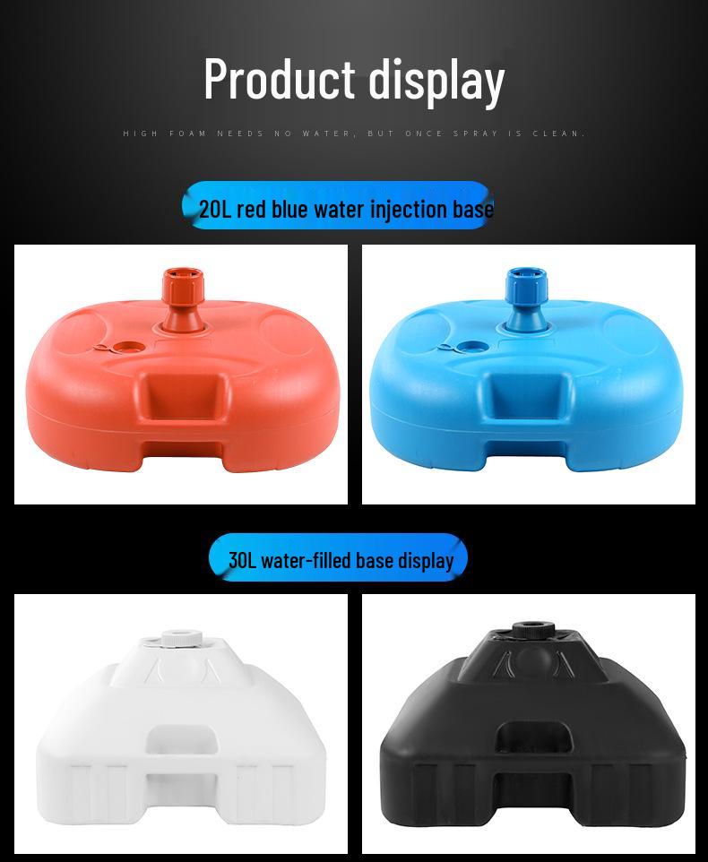 Outdoor Sun Umbrella with Water-Filled Base - Large Stall Advertising Umbrella and Plastic Stand