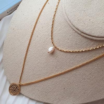 Women's Choker Point Freshwater Coin Layered Necklace