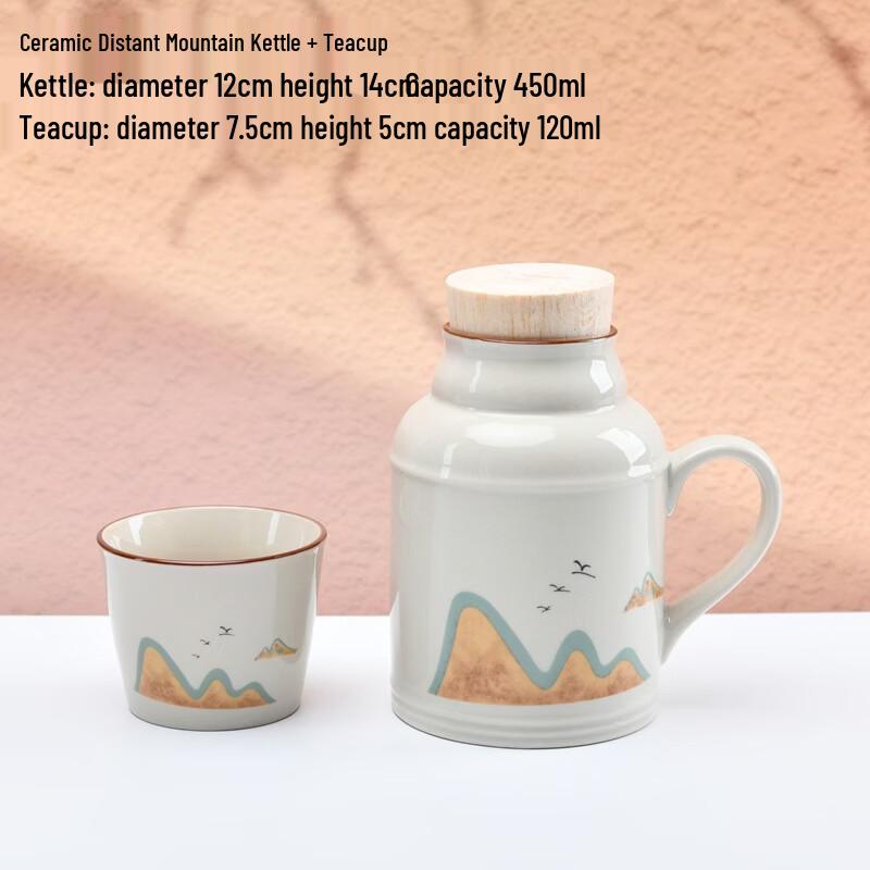 Large Capacity Ceramic Stewing Teapot & Mug Set