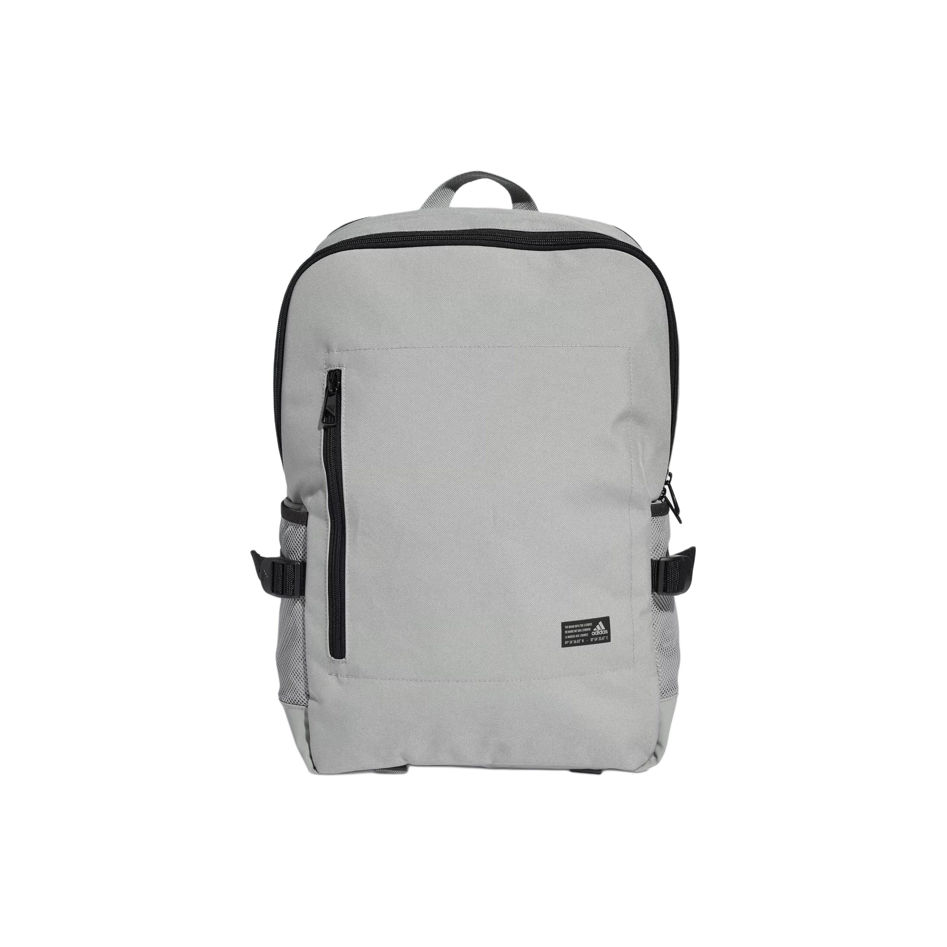 Adidas Classic Boxy 25L Backpack With Brand Logo Color Block Design Recycled Polyester Unisex Backpack Gray JZ4796 Gray