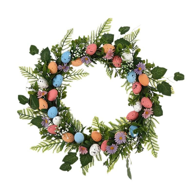 New Easter Wreath with Colored Foam Eggs for Home or Door Decoration