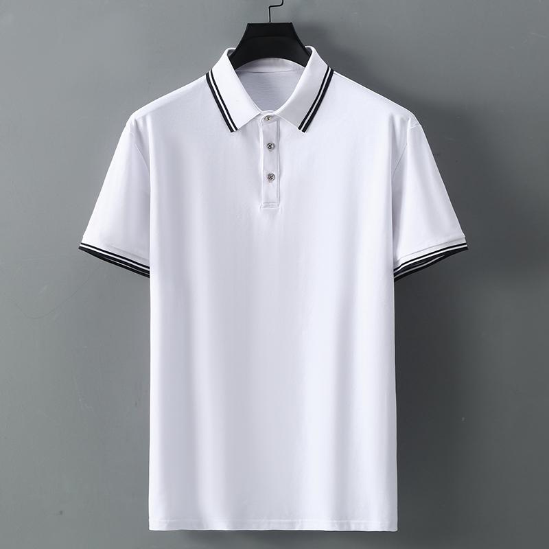 Smiao Grote Maten 5XL-13XL Oversized Zwarte Poloshirts Heren Zomertops Korte Mouw T-shirt Zomerkleding 9XL(130kg-140kg) wit