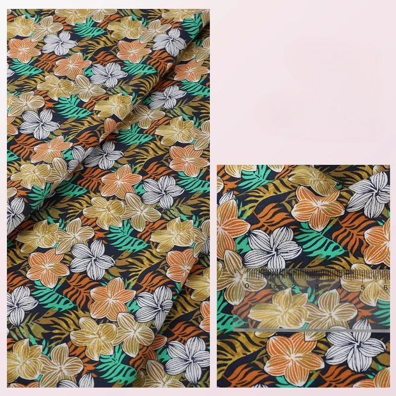 Wide 145cm Pastoral Flower Summer Poplin Cotton Fabric for DIY Children's Clothing Cloth Making Bedding Quilt Decoration Home