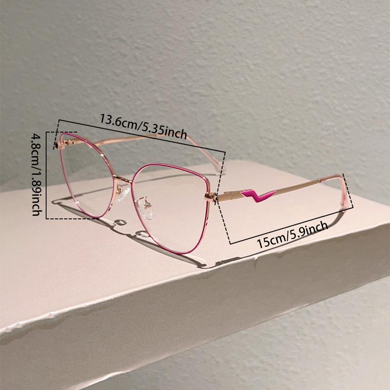 Trendy Retro Metal Cat Eye Frame Fashion Korean Style Women's Glasses Blue Light Blocking Ins Brand Design Chic Eyewear