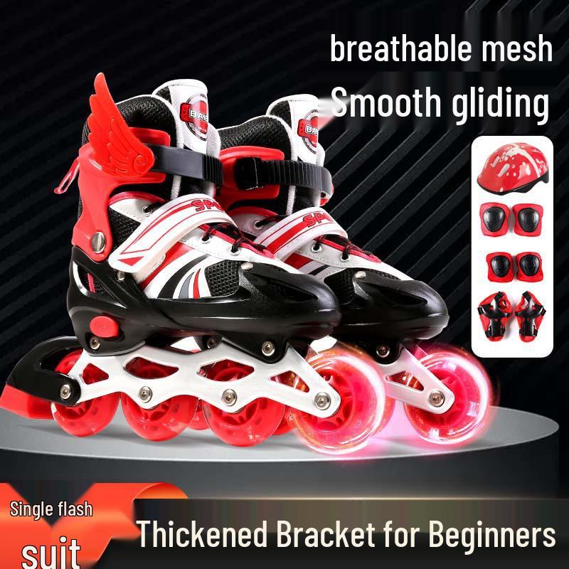 Verstellbare Flash Inline-Rollschuhe für Kinder – Komplettes Set