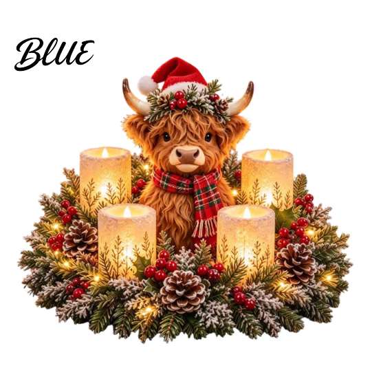 Feiertagstischdekoration Weihnachten Tier Kerzenhalter Figur Harz LED flammlose Partyzubehör Licht Schreibtischornament für Kaminsims Esszimmer Winter A