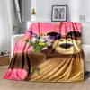 Coperta morbida in peluche 3D Masha e Orso, Cartone animato di Natale, Coperta in flanella, Plaid per Soggiorno, Camera da letto, Letto, Copertura per divano