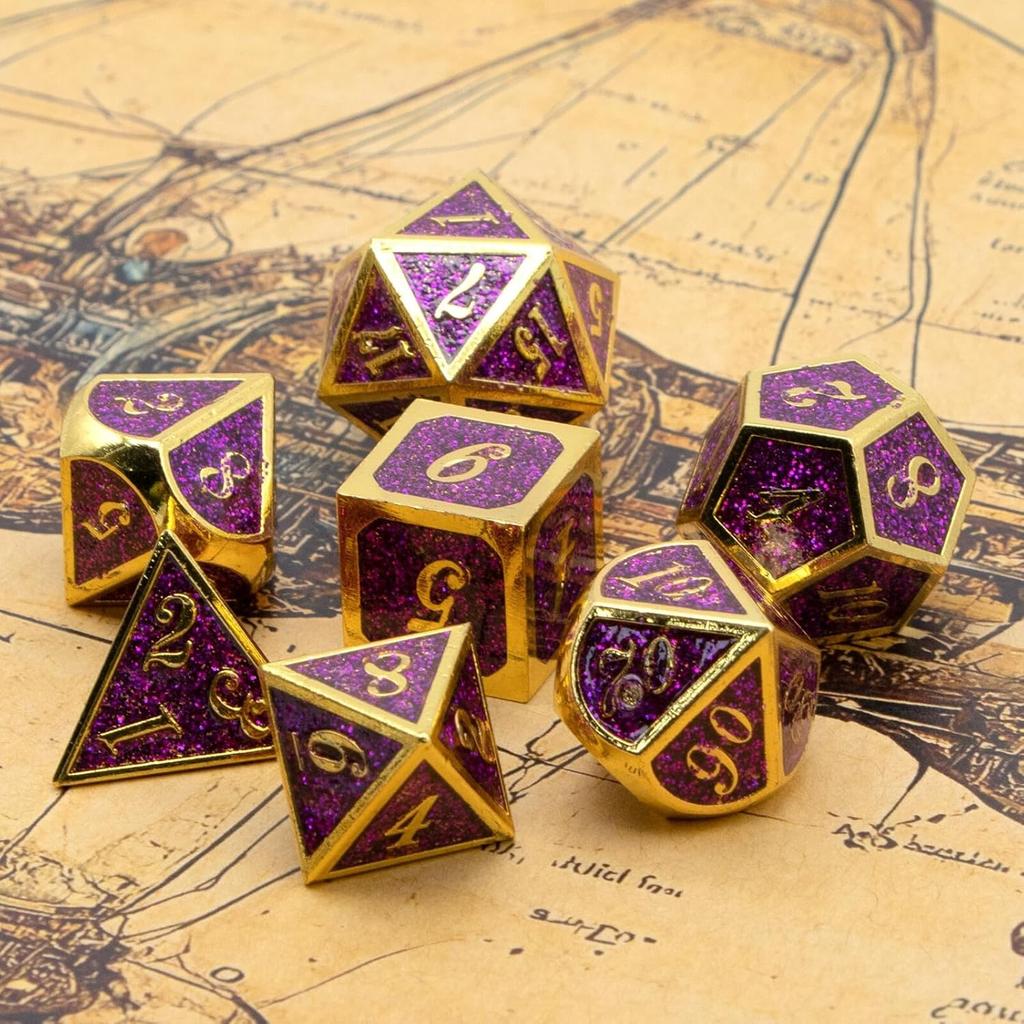 DND Dice Set, Dungeons and Dragons Dice with D20 Metal Dice Set for D and D Dice or RPG Role Playing MTG Tabletop Board Games, Shadowrun Pathfinder