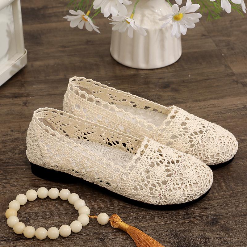 

New summer cloth shoes women s non-slip flat bottom comfortable middle-aged and elderly single shoes casual shoes net shoes 35