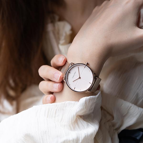Calvin Klein Eternity Series Watch Quartz Movement Stainless Steel Bracelet White Dial Women watches Silver 25200157