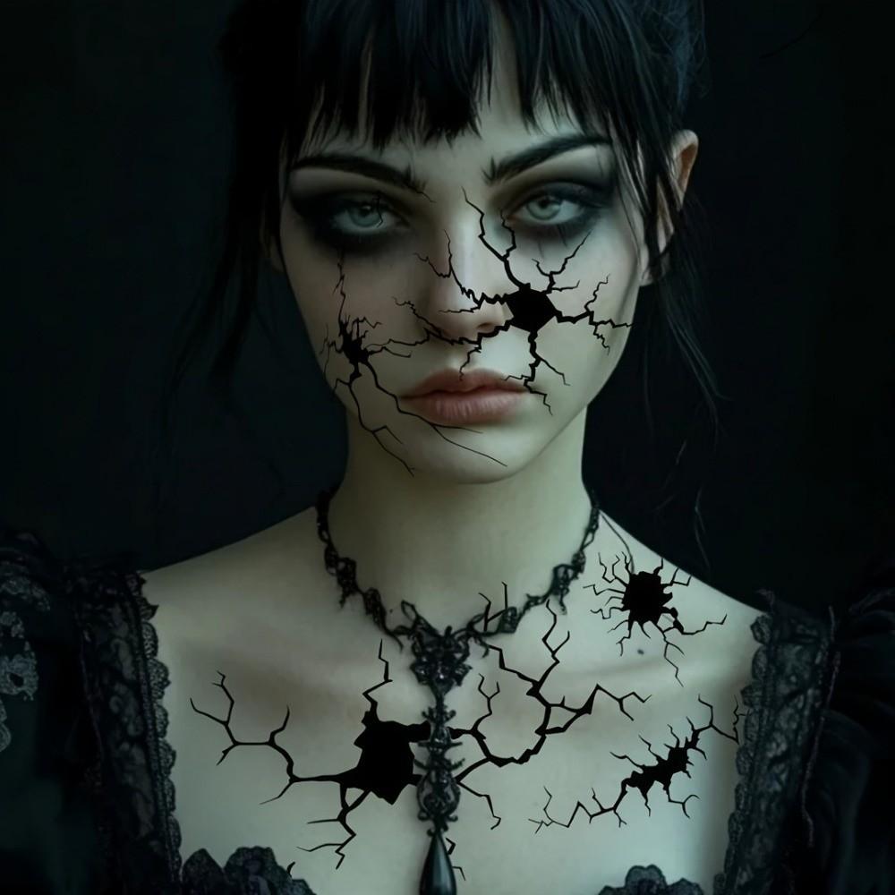 10 pièces Maquillage Corporel Halloween Autocollants Tatouages Toile d'Araignée Imperméable Tatouages Maquillage Performance