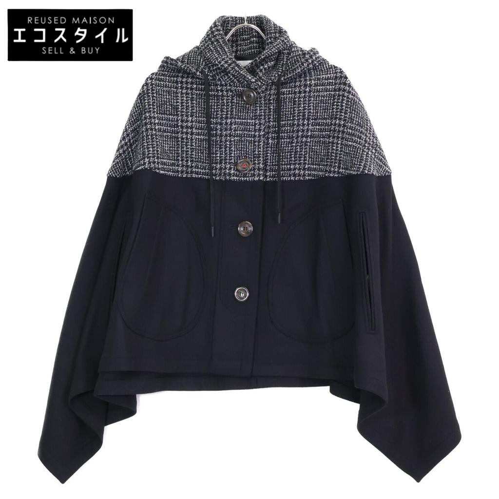 SEE BY CHLOE [Good Condition] CHS22AMA03001001S Wool Two-Tone Poncho/ Jacket S blackUsed