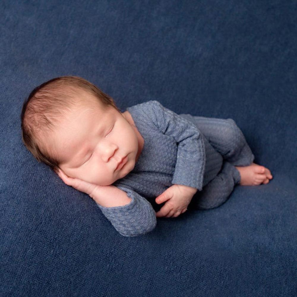 Newborn Photography Clothing Baby Soft Houndstooth Knitted Long Tail Hat Jumpsuit Set, Interesting and Beautiful