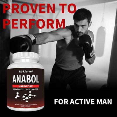 Anabol Hardcore Anabolický Aktivátor - Doplněk Stravy pro Muže | Pokročilá Formule pro Energii, Sílu & Pohodu | 60 Kapslí