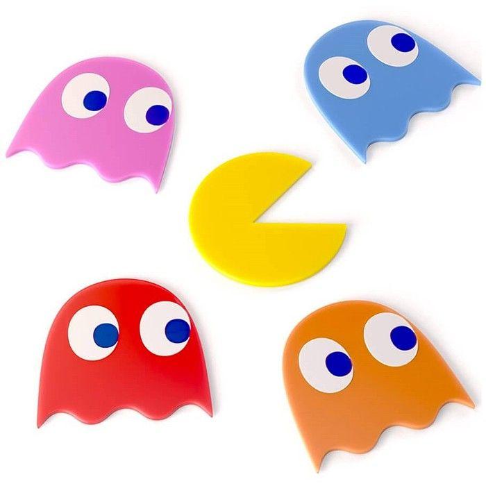 Sous-verre - cadeau maestro - pac-man - multicolore - antidérapants - lot de 5
