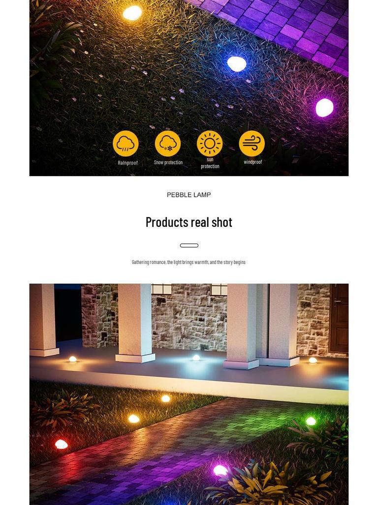Outdoor Solar Pebble Lights - Waterproof Garden & Lawn Decorative Landscape Stones
