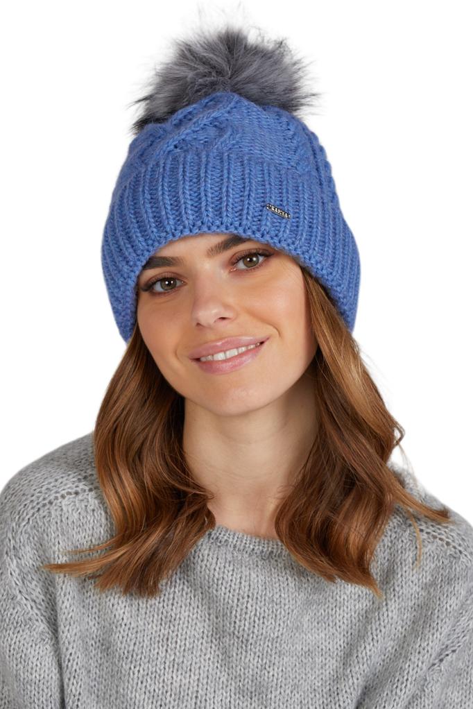 Torino Women' Winter Hat with Pompom, Blue