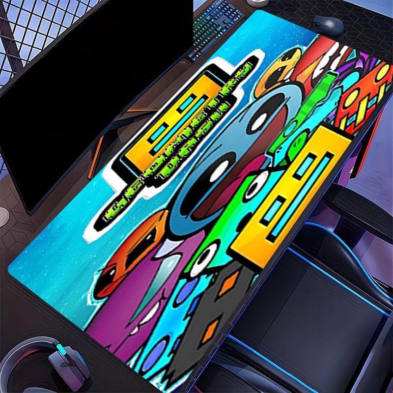 Geometry Dash Print Mouse Pad, for Keyboard Pad Laptop PC Mat for Office Home Use, Desk Decor, Perfect Birthday Gift for Gamers