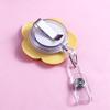 Flowers Elegant Chest Card Name Card Holder Retractable Badge Reel ID Card Clips Nurse Badge Holder