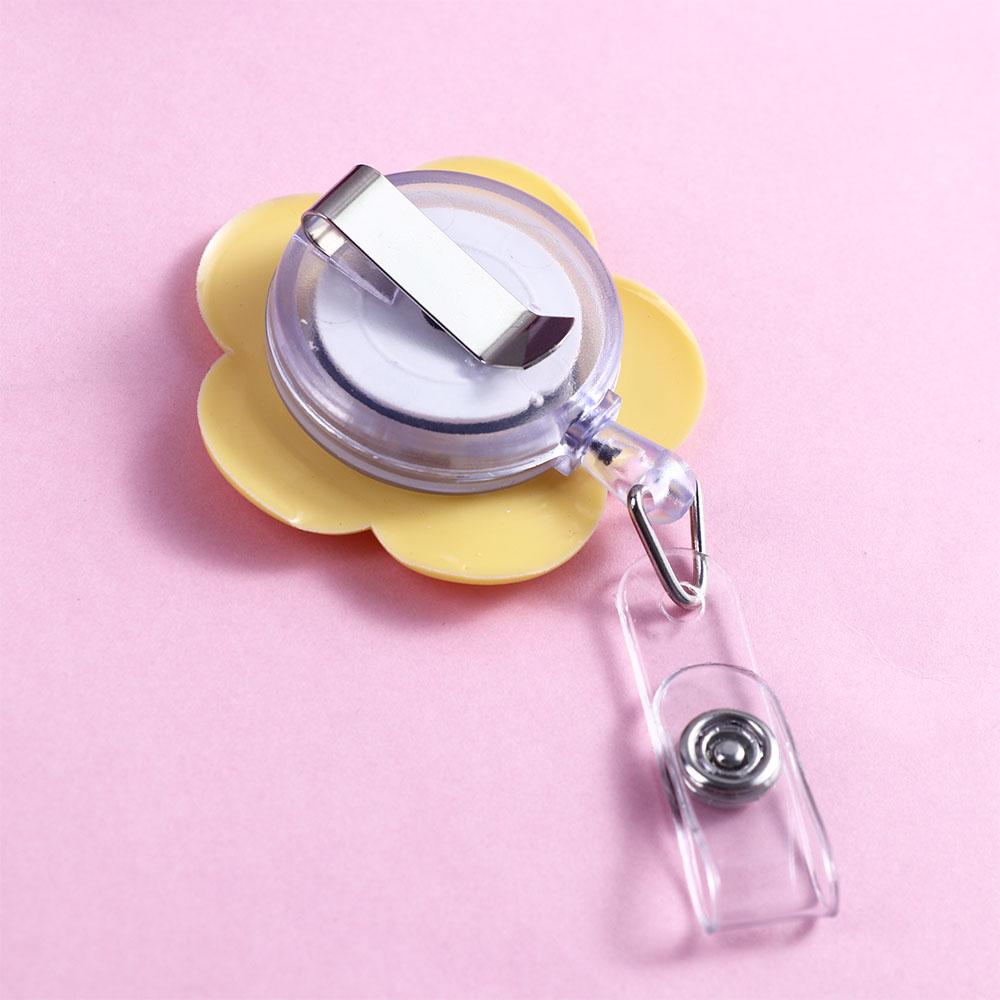 Flowers Elegant Chest Card Name Card Holder Retractable Badge Reel ID Card Clips Nurse Badge Holder