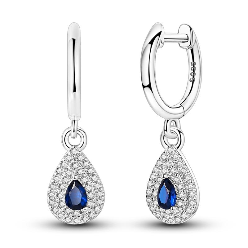 2025 New 925 Sterling copper Hoop Earrings Flowers Zircon Drop Earrings Stud For Woman Fine Birthday Wedding Party Zircon Gifts
