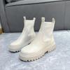 Damen Schuhe Mode Mid-calf Slipper Damen Stiefel Dicksohlige High Heels Winter Damen Stiefel Schuhe mit runder Zehenpartie für Damen