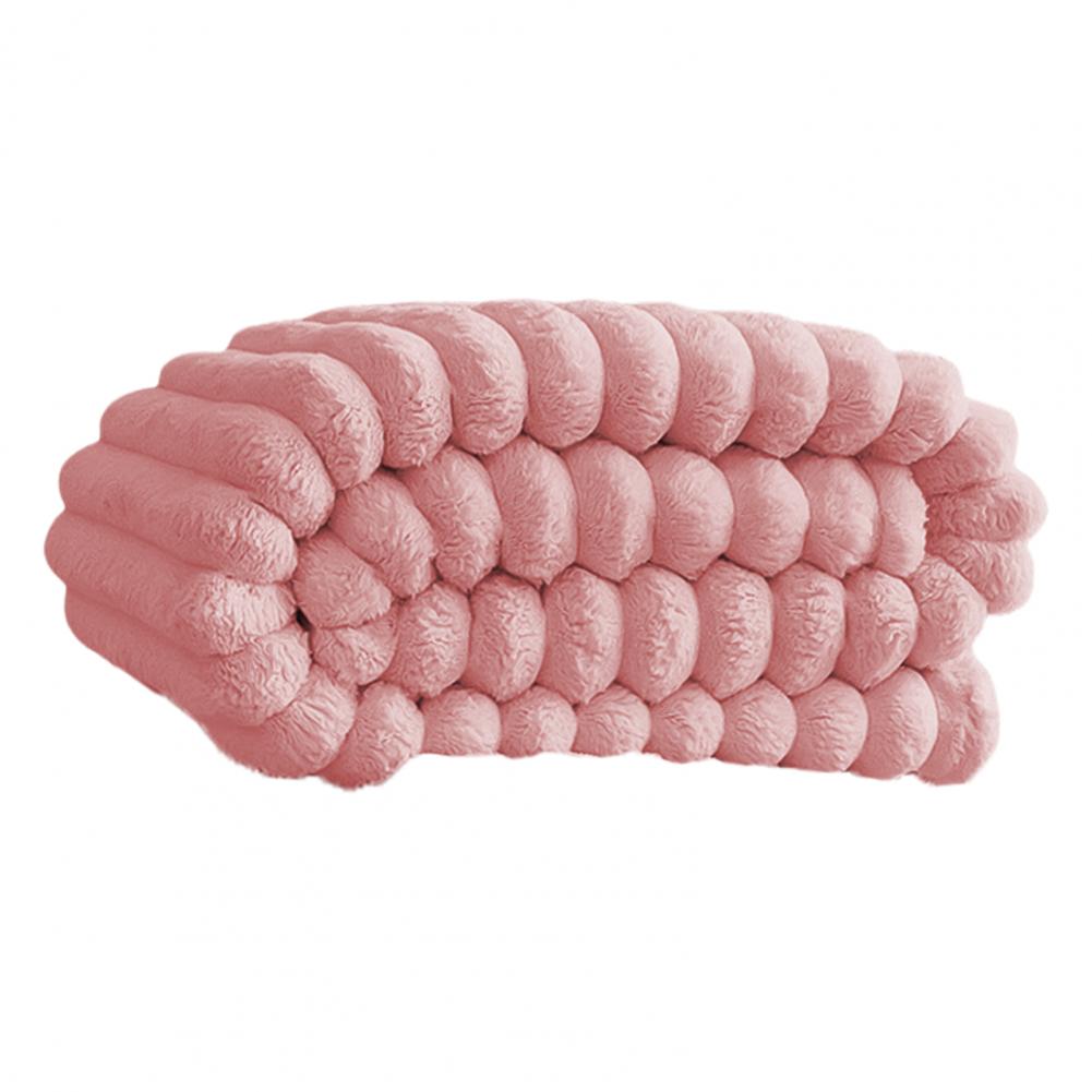 Thick Striped Bubble Blanket Furry Throw Blanket Cozy Plush Solid Color Fluffy Warm Blanket for Couch Bed Sofa Living Room Offic