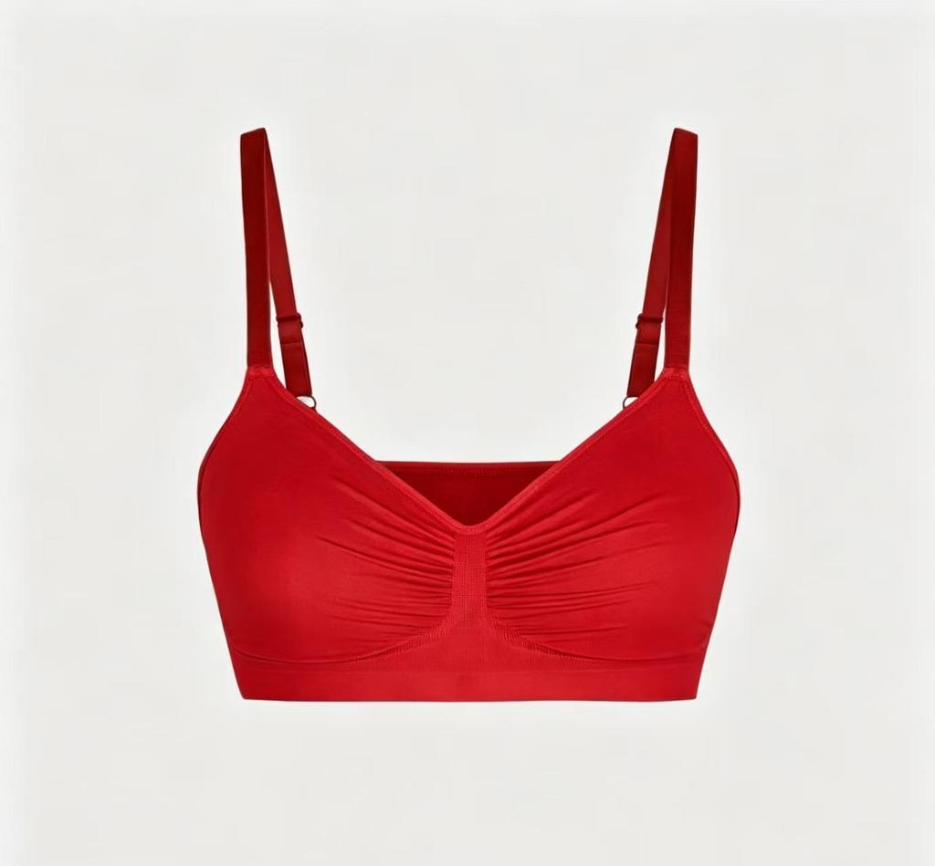Plus Size Front-Opening Seamless Nursing Bra with Removable Breathable Pads