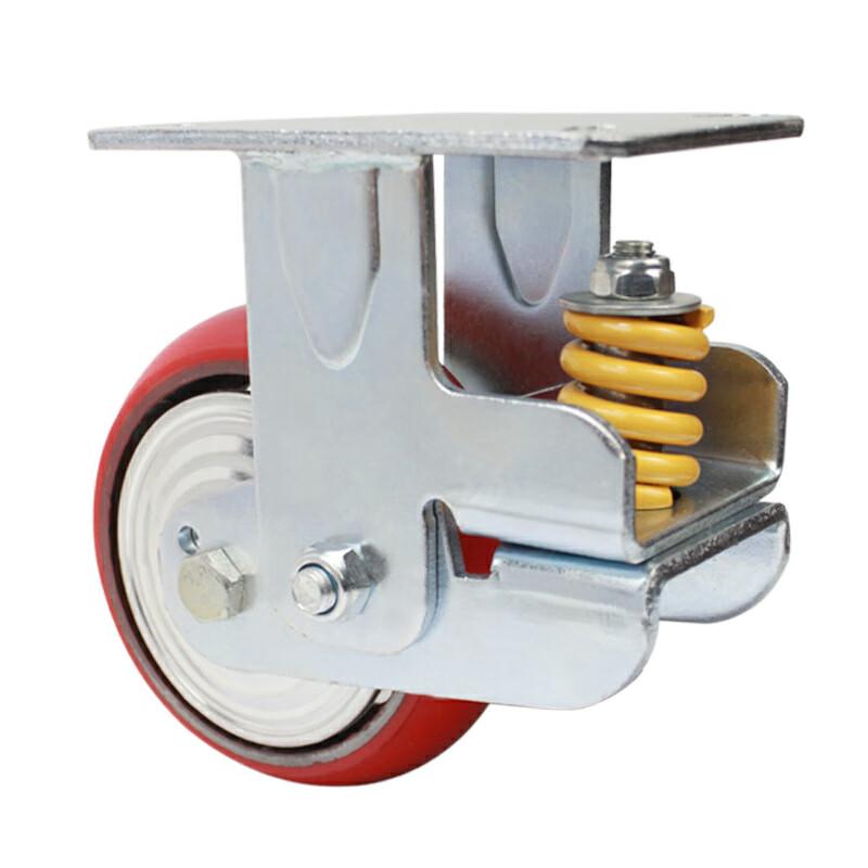 4-inch PU Spring Shock Absorbing Swivel Caster Wheel