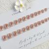 Caramel-Pudding Nude False Nails 24 Pieces Natural Jelly Texture for DIY Manicure