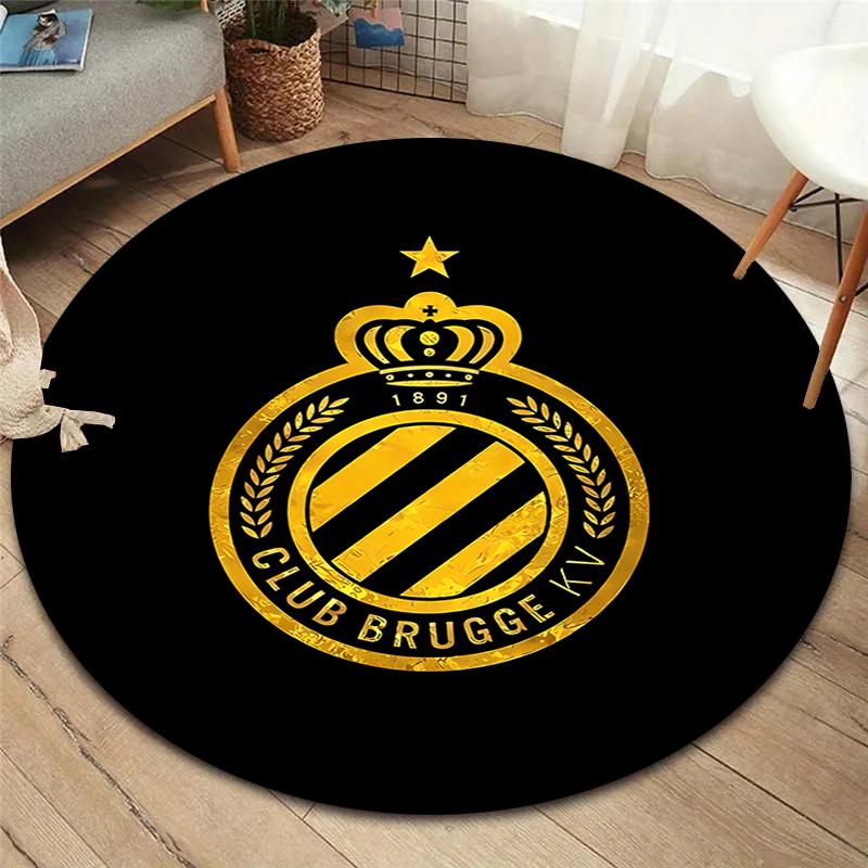 

Club Brugge K.V Round Area Rug,Carpet Rug for Living Room Bedroom Sofa Playroom Decor,Non-slip Floor Mat 80cmx80cm