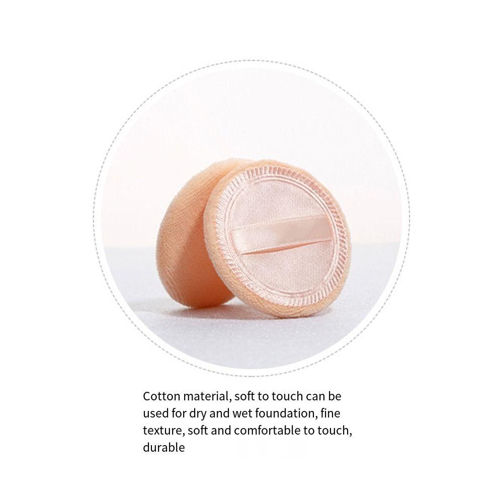 2/6Pcs Satin Velvet Cosmetic Puff Round Loose Powder Puff Flocking Makeup Powder Puff  Women