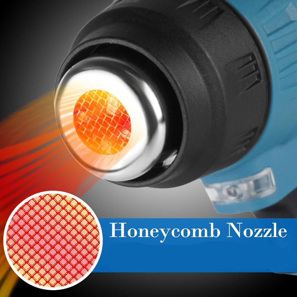 Cordless Hot Air Gun W/ Nozzle For 18V Battery Industrial Home Dryer Power Tool