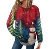 Women's Fashion Long Sleeve Christmas Loose Long Sleeve Round Neck Casual Top