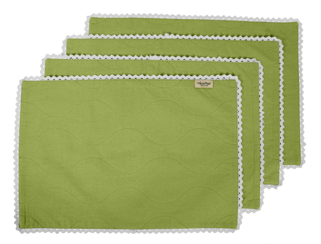 Vargottam Schwarze Heimdeko Baumwolle Flex Wendestoff Weiße Spitze Platzsets Tisch Essmatten-Set von