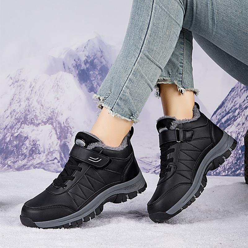 Winter large size casual high-top cotton shoes velvet warm outdoor hiking shoes waterproof and non-slip snow boots