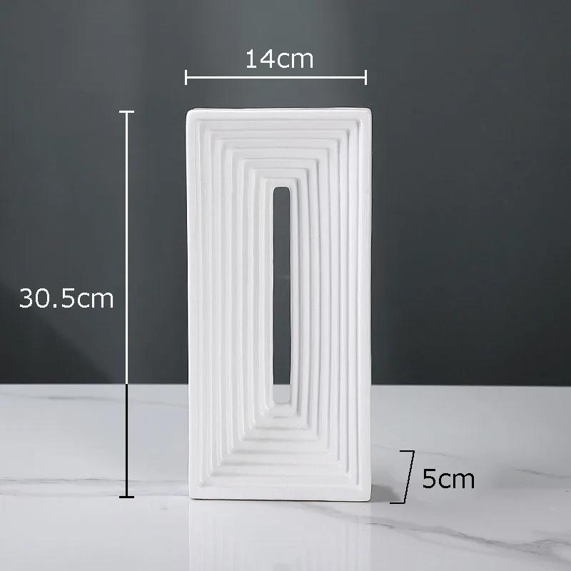 Square Ceramic Geometric Sculpture Abstract Artwork Ornaments Desk Decoration Minimalism Square Arch Statue Modern Home Decor