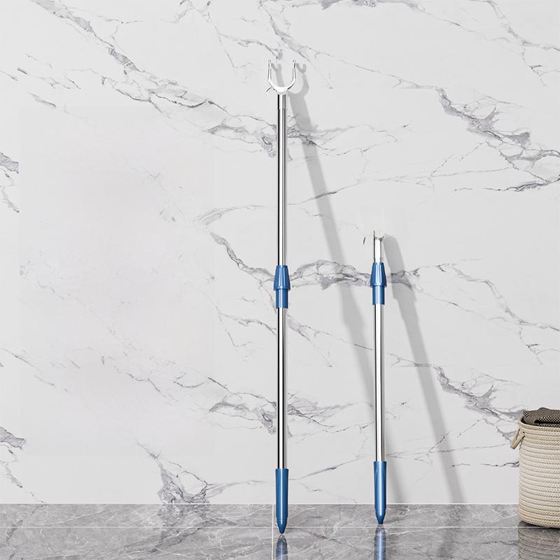 Retractable Clothes Drng Rod Single Prong Clothes Hanger Storage Organizer for Home Dormi Stainl Steel PP Material