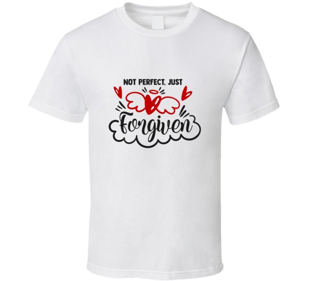 Not Perfect Just Forgiven Tee Christian Faith Unisex T-Shirt Angel Wings TShirt XXL
