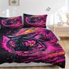 3pcs Tiger Art Print Bedding Set - 1 Duvet Cover + 2 Pillowcases(Core Not Included), Machine Washable Polyester, All-Season Comfort, Bedroom