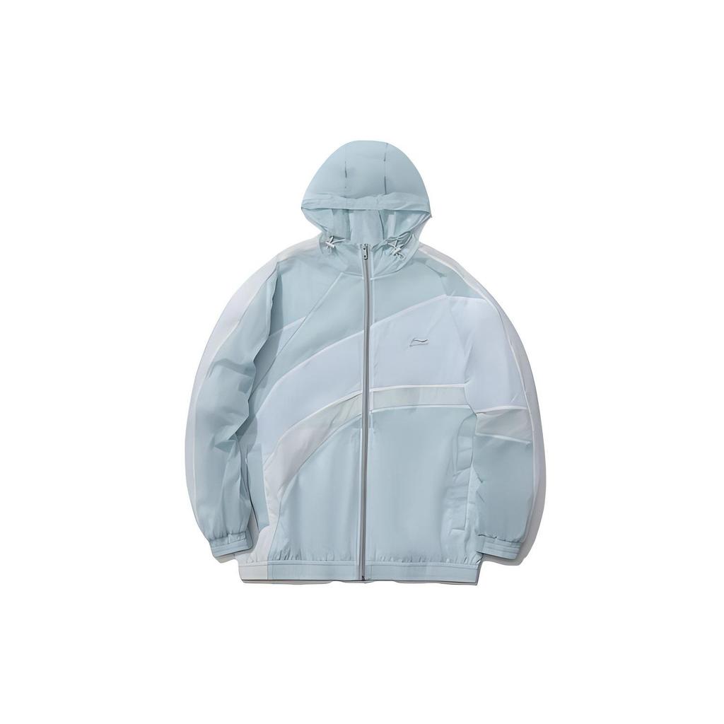 Li-Ning Sports Fashion Series Contrast Hooded Jacket Men Outerwear Mist-Blue AFDR153-1
