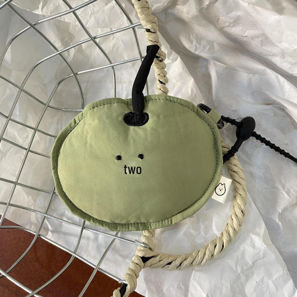 Geantă de depozitare pentru monede și căști Apple în stil crem, drăguță, cu desene animate