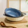 Large Nordic Ceramic Soup Bowl with Double Handles