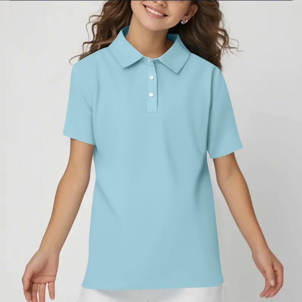 Children's Daily Casual Short-sleeved Solid Color Tops T-shirt