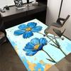 1 Stück Blaue Blumen Teppich Weiche Flanell Bodenmatte für Wohnzimmer, Schlafzimmer und Teppich, Sofa Couchtisch Bodenmatte, Dekorativer Teppich q34