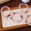 Natural Pink Quartz Crystal Bracelet for Women,fashion Design Amethyst Bracelet Powder Crystal Beaded Jewelry
